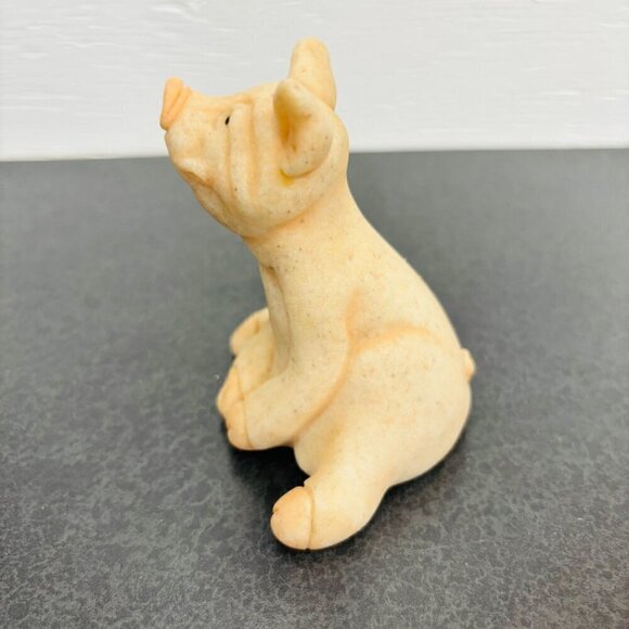 QUARRY CRITTERS PIG figurine statue sculpture stone resin vintage 1999 Petunia - Picture 4 of 8